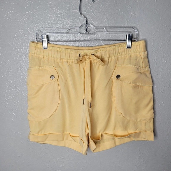 Free People Movement Athletic Shorts yellow Size Medium Running Walk Yoga pocket - Picture 2 of 6